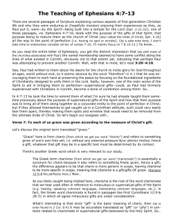 The Teaching of Ephesians 4:7-13