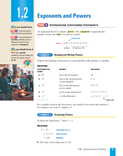 Exponents and Powers