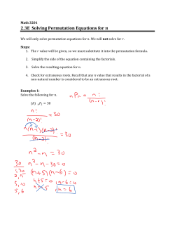 2.3E Solving Permutation Equations for