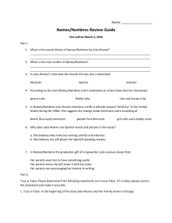 Names/Nombres Review - Ocean View School District