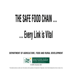 The Safe Food Chain.....Every Link is Vital
