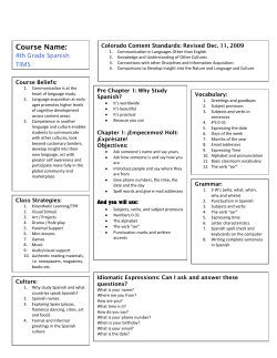 4th Grade Spanish - Telluride School District R-1