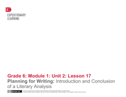 Grade 6: Module 1: Unit 2