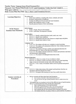 Day 1 Basic Land Formations Review