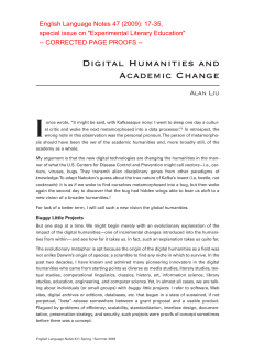 Digital Humanities and Academic Change - Alan Liu