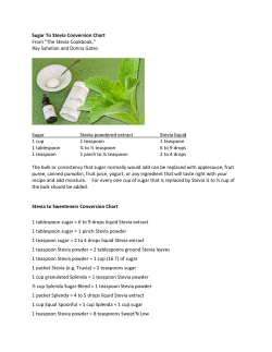 Sugar To Stevia Conversion Chart From