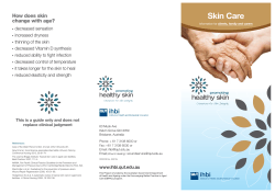 Skin care brochure for clients, families and carers