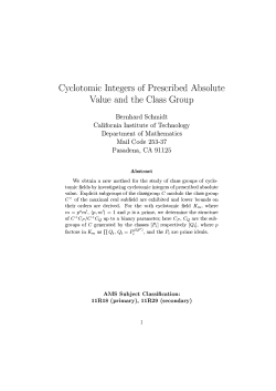 Cyclotomic Integers of Prescribed Absolute Value and the Class