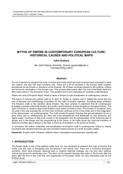 myths of empire in contemporary european culture