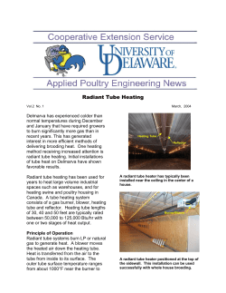 Radiant Tube Heating - University of Delaware