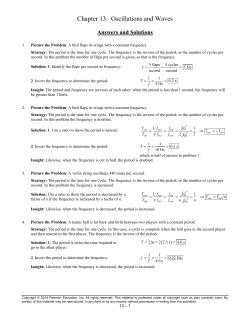 Chapter 13: Oscillations and Waves