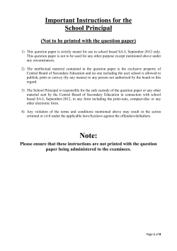 Sample Paper for SA-1