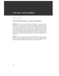 Federal Public Defense in an Age of Inquisition