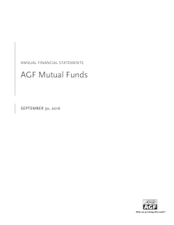 AGF Mutual Funds Annual Report 2016