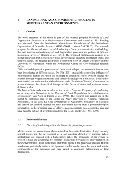 Chapter 1: Landsliding as a geomorphic process in Mediterranean