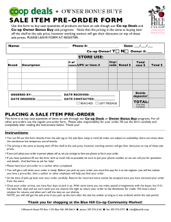 sale item pre-order form