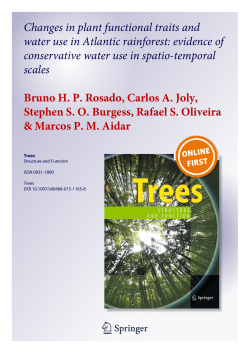 Changes in plant functional traits and water use in Atlantic