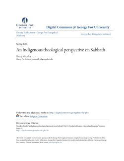 An Indigenous theological perspective on Sabbath