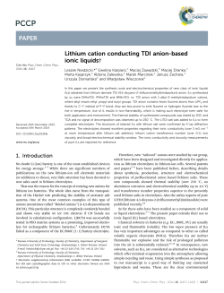 Lithium cation conducting TDI anion-based ionic