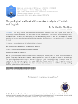 Morphological and Lexical Contrastive Analysis of Turkish and English