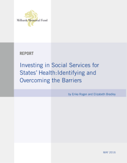 Investing in Social Services for States` Health:Identifying and