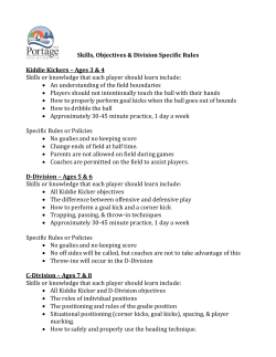 Division Specific Soccer Objectives 2017