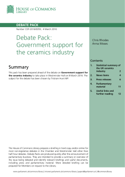Debate Pack: Government support for the ceramics