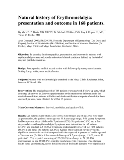Natural history of erythromelalgia: presentation and outcome in 168