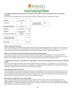 12-Month Employee FAQs - Greenville County Schools