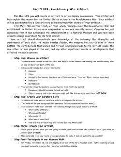 Unit 3 UPA: Revolutionary War Artifact