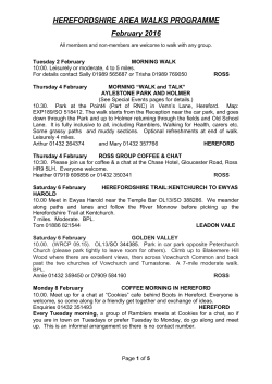 HEREFORDSHIRE AREA WALKS PROGRAMME February 2016