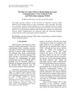 The Role of Leader-Follower Relationships in Leader