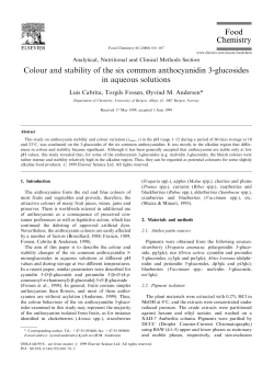 Colour and stability of the six common anthocyanidin 3