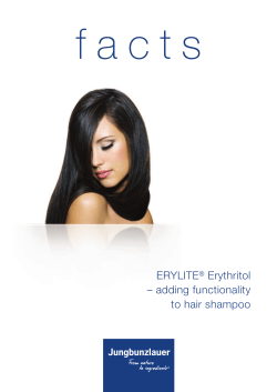 ERYLITE &reg; Erythritol &ndash; adding functionality to hair shampoo Published