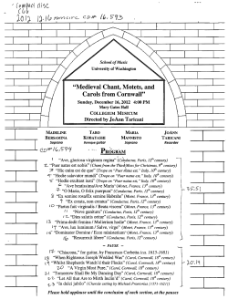 Medieval Chant, Motets, and Carols from Cornwall