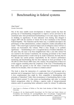 Benchmarking in Federal Systems