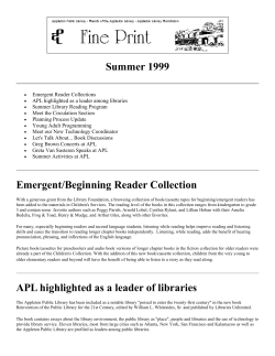 Summer 1999 Emergent/Beginning Reader Collection APL