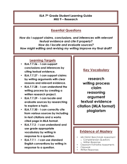 research writing process claim reasoning argument textual evidence