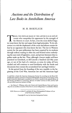 Auctions and the Distribution of Law Books in Antebellum America