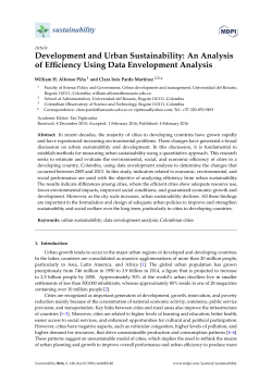 Development and Urban Sustainability: An Analysis of Efficiency