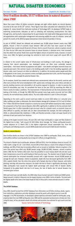 Over 8 million deaths, US $7 trillion loss in natural