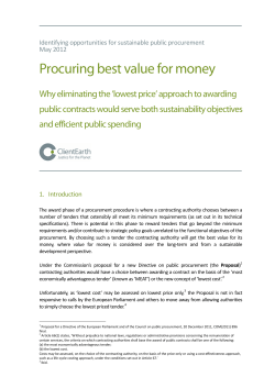 Procuring best value for money