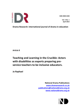 Teaching and Learning in the Crucible: Actors with