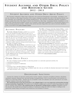 student alcohol and other drug policy and resource guide 2012