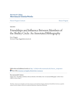 Friendships and Influence Between Members of the Shelley Circle