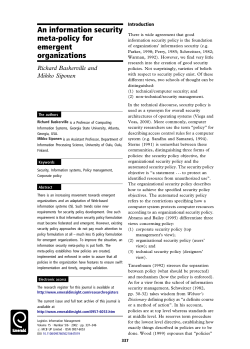 An information security meta-policy for emergent organizations