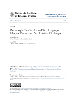 Dreaming in Two Worlds and Two Languages