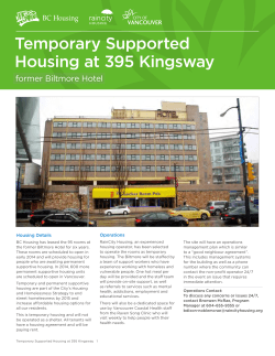 395 Kingsway Biltmore Hotel fact sheet