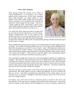 Sister Anita Thompson When passing through the corridors of the