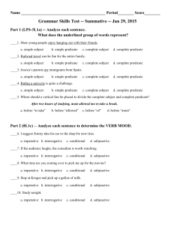 Grammar Skills Test -- Summative -